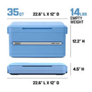 Coleman Snap 'N Go 35-Quart Collapsible Hard Cooler, Daydream Blue