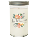 Yankee Candle Medium Pillar Scented Candle, White Spruce & Grapefruit, 14.25 oz, 2-Pack