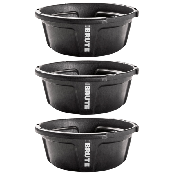 BRUTE Animal Pan Feeder, 6 Gallon, Pack of 3