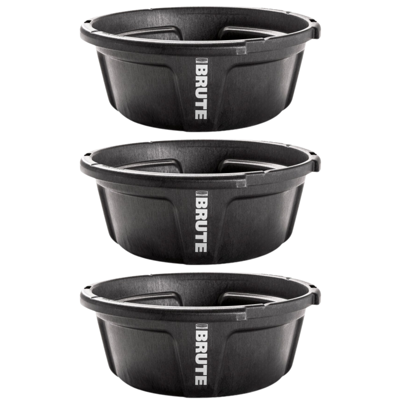 BRUTE Animal Pan Feeder, 6 Gallon, Pack of 3