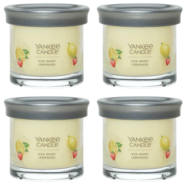 Yankee Candle Small Tumbler Scented Single Wick Jar Candle, Iced Berry Lemonade, Over 20 Hours of Burn Time, 4.3 Ounce (Pack of 4)