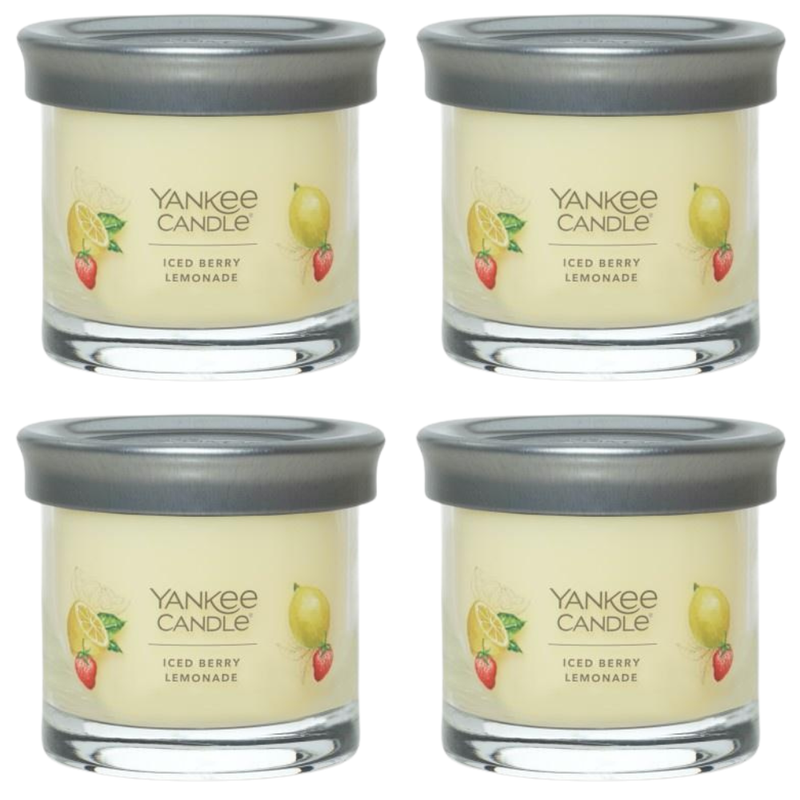 Yankee Candle Small Tumbler Scented Single Wick Jar Candle, Iced Berry Lemonade, Over 20 Hours of Burn Time, 4.3 Ounce (Pack of 4)