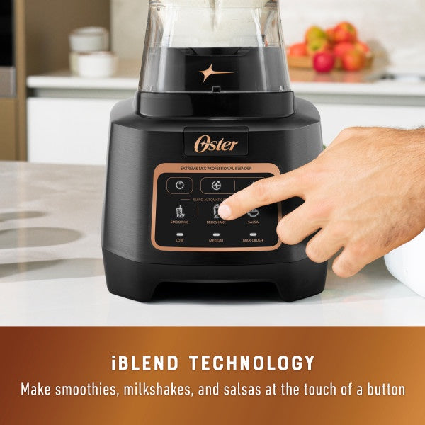Oster Extreme Mix Blender, 1500 Watt High Speed Blender with 10-Point Blade, 8-Cup Kitchen Blender with Auto Programs