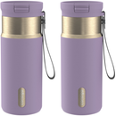 Contigo SnapSeal Vacuum-Insulated Stainless Steel Travel Mug, Purple Carrot Champagne, 16 Ounce (2 Pack)