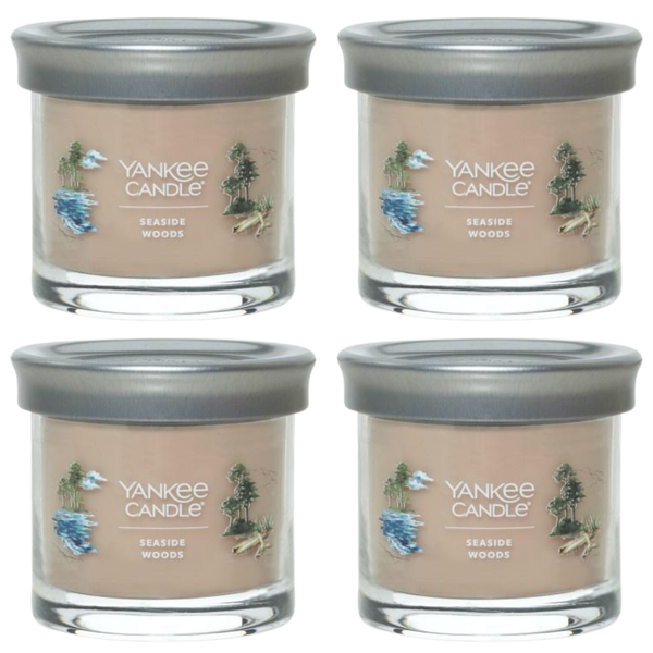 Yankee Candle Small Tumbler Scented Single Wick Jar Candle, Seaside Woods, Over 20 Hours of Burn Time, 4.3 Ounce (Pack of 4)