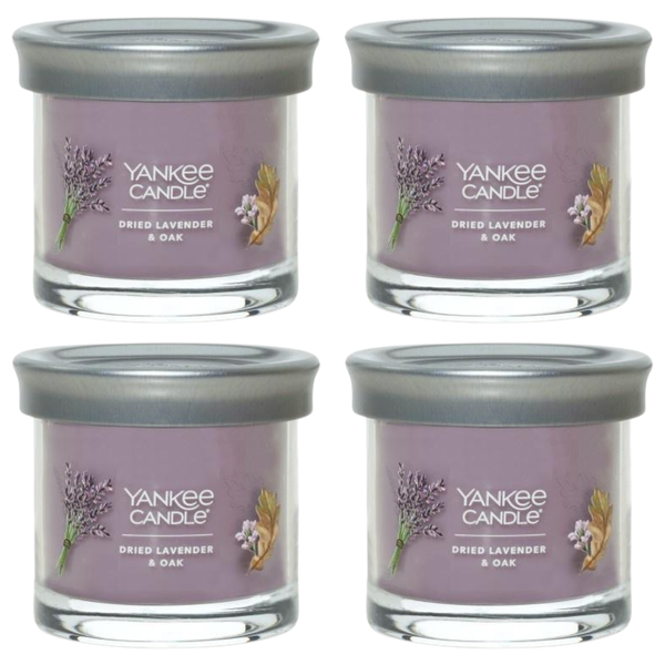 Yankee Candle Small Tumbler Scented Single Wick Jar Candle, Dried Lavender & Oak, Over 20 Hours of Burn Time, 4.3 Ounce (Pack of 4)