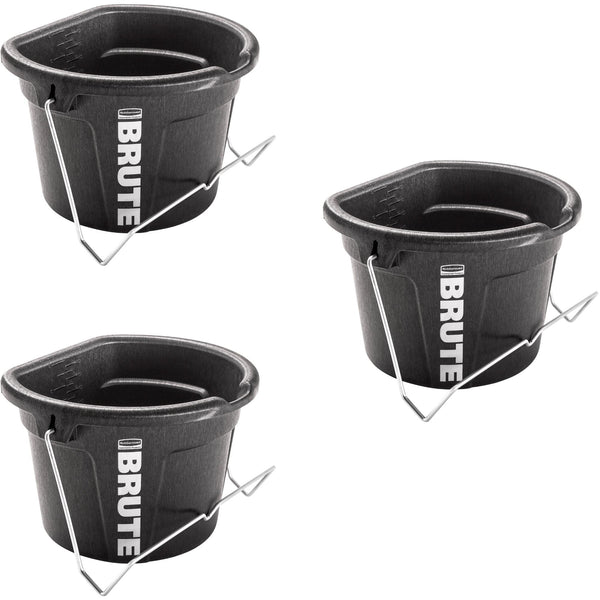 BRUTE 3-in-1 Flat Back Bucket, 5 Gallon, Pack of 3