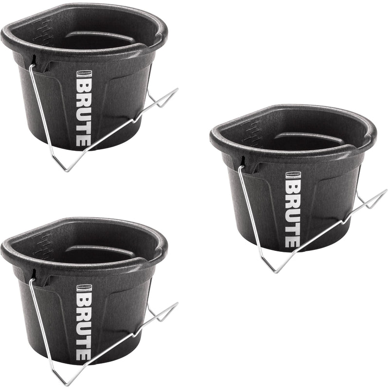 BRUTE 3-in-1 Flat Back Bucket, 5 Gallon, Pack of 3