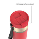 Contigo DualSip Leakproof Insulated Water Bottle with Carry Strap and 2-Way Lid, Goji Berry Champagne, 24 Ounce