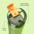 bubba DualSip Leakproof Insulated Water Bottle with Straw, Glow Up, 24 Ounce
