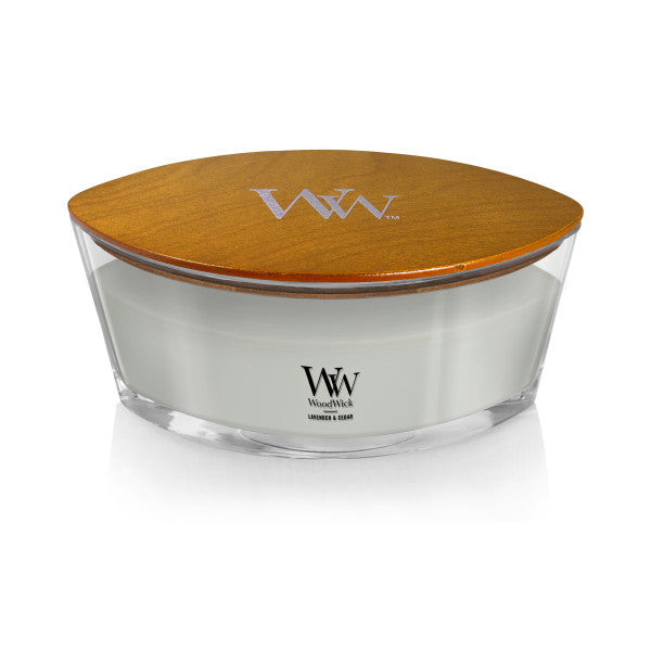 WoodWick Scented Ellipse Candle, Crackles as it Burns, Lavender & Cedar, 16oz