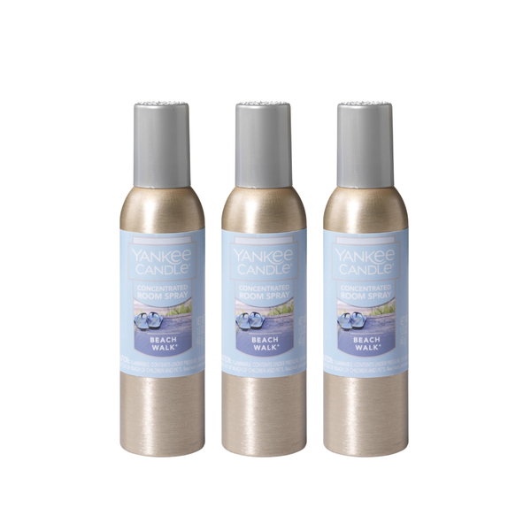 Yankee Candle Concentrated Air Freshener Room Spray, Odor Eliminator for Home, Bathroom, Beach Walk, 1.5 Oz (Pack of 3)