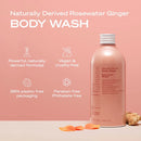 Hey Humans Rosewater Ginger Moisturizing Body Wash with Vegan + Naturally Derived Ingredients, Jojoba Oil - 14 fl oz (Pack of 1)