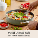 Calphalon Ceramic Nonstick 3-Qt. Sauté Pan with Lid, Silver Ash