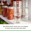 Ball Glass Nesting Mason Jars with Lids & Bands, Wide Mouth, Pint Size, 4 CT (3-Pack)