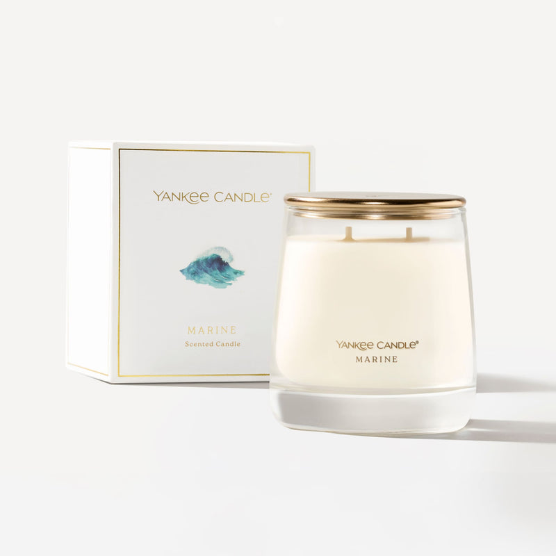 Yankee Candle Premium Medium Scented Jar Candle with up to 60 Hour Burn Time, Marine, 12 OZ