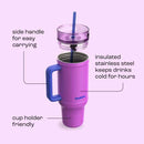 bubba Stainless Steel Insulated Tumbler with Handle and Straw, Moodbooster, 40 Ounce