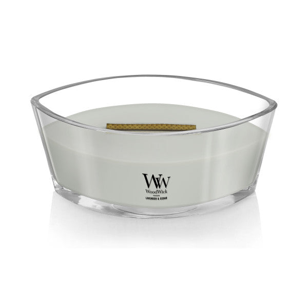 WoodWick Scented Ellipse Candle, Crackles as it Burns, Lavender & Cedar, 16oz