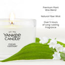 Yankee Candle Signature Votive Mini Candle Jar, Clean Cotton, Natural Soy Wax Blend Candle with Natural Fiber Wick, 1.3 OZ Glass Jar (Pack of 6)