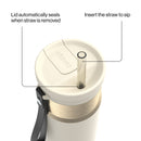 Contigo SnapSeal Vacuum-Insulated Stainless Steel Travel Mug, Oatmilk Champagne, 24 Ounce