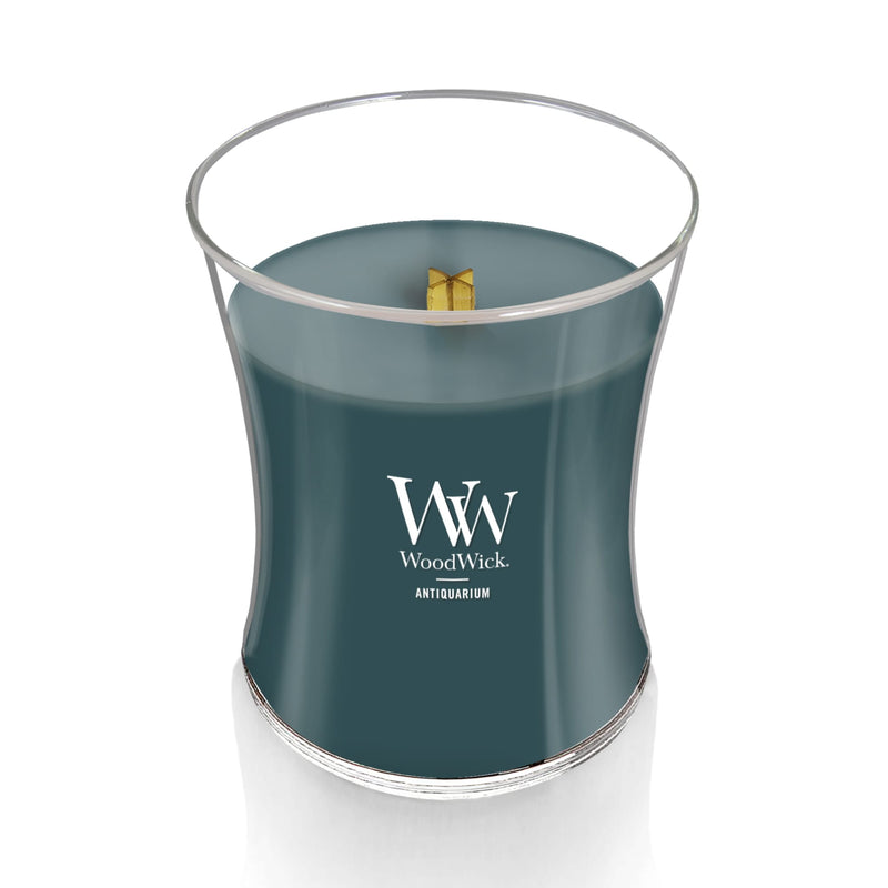 WoodWick Medium Hourglass Scented Candle, Crackles as it Burns, Antiquarium, 9.7oz