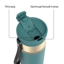 Contigo DualSip Leakproof Insulated Water Bottle with Carry Strap and 2-Way Lid, Mineral Teal Champagne, 24 Ounce