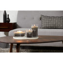 WoodWick Large Warm Woods Trilogy Hourglass Scented Candle, Crackles as it Burns, Fireside | Redwood | Sandalwood Clove, 21oz