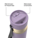 Contigo Autoseal Stainless Steel Leakproof Water Bottle with Carry Strap, Purple Carrot Champagne, 24 Ounce