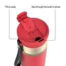 Contigo DualSip Leakproof Insulated Water Bottle with Carry Strap and 2-Way Lid, Goji Berry Champagne, 24 Ounce