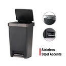 Rubbermaid Premier Series IV 12.4G Step-On Trash Can with Stainless Steel Lid