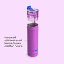 bubba DualSip Leakproof Insulated Water Bottle with Straw, Moodbooster, 24 Ounce