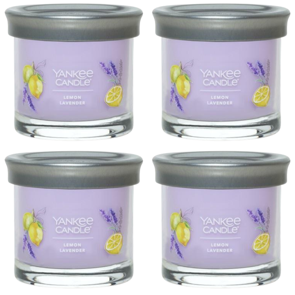 Yankee Candle Small Tumbler Scented Single Wick Jar Candle, Lemon Lavender, Over 20 Hours of Burn Time, 4.3 Ounce (Pack of 4)