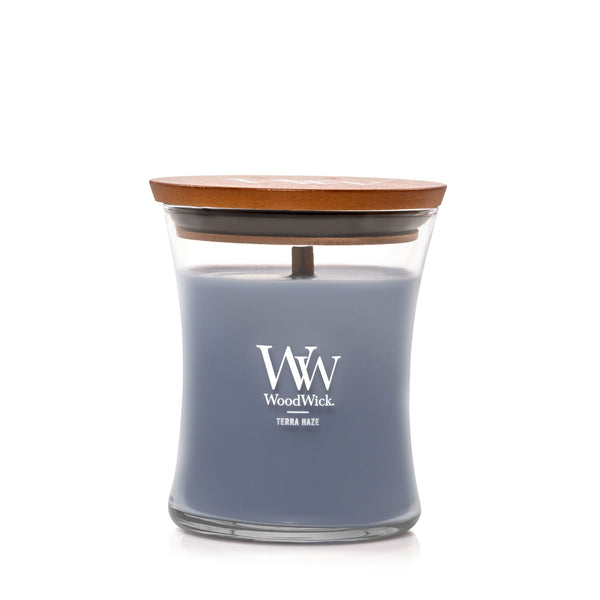 WoodWick Medium Hourglass Scented Candle, Crackles as it Burns, Terra Haze, 9.7oz