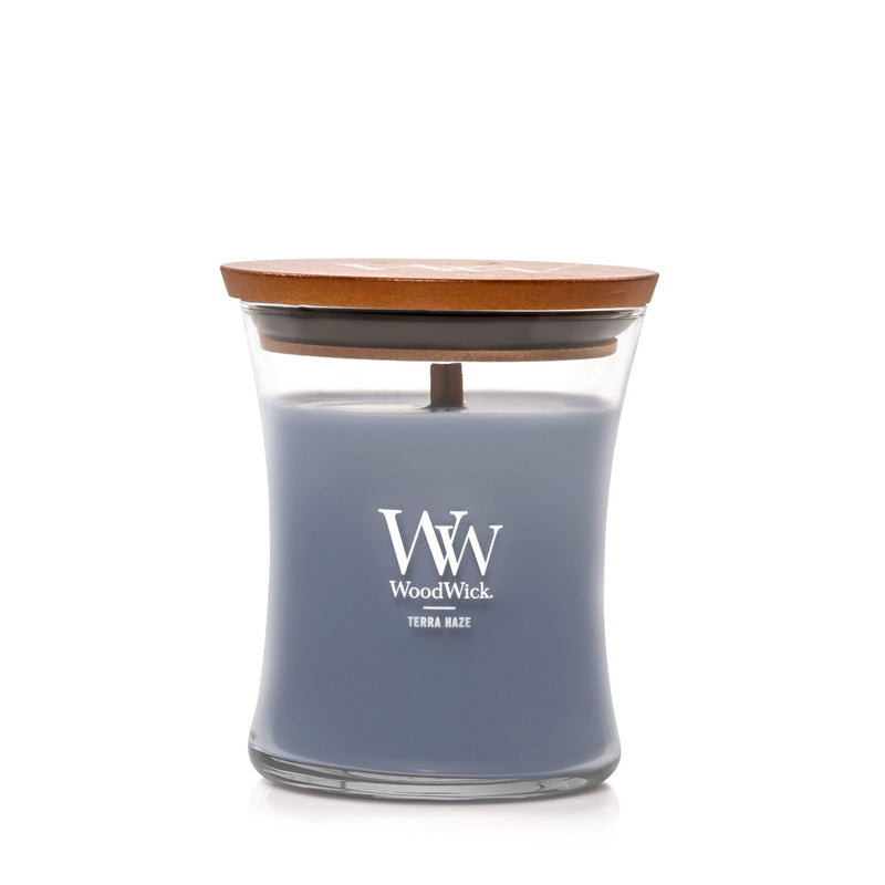 WoodWick Medium Hourglass Scented Candle, Crackles as it Burns, Terra Haze, 9.7oz