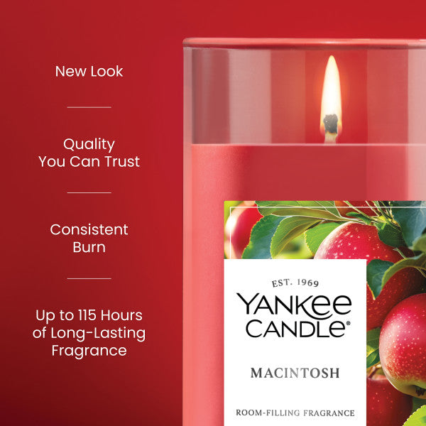 Yankee Candle Medium Pillar Scented Candle, Macintosh, 14.25 oz (2-Pack)