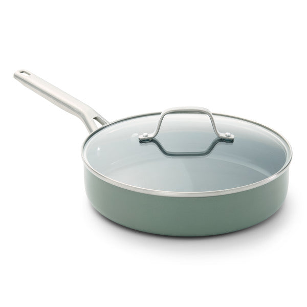 Calphalon Ceramic Nonstick 3-Qt. Sauté Pan with Lid, Silver Ash