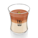 WoodWick Medium Pumpkin Gourmand Trilogy Hourglass Scented Candle, Crackles as it Burns, Pumpkin Praline | Pumpkin Butter | White Honey, 9.7oz