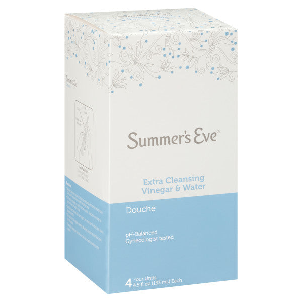 Summer's Eve Douche, Extra Cleansing Vinegar & Water, 4 Units, 4.5 oz Each