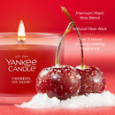 Yankee Candle Signature Votive Mini Candle Jar, Cherries on Snow, Natural Soy Wax Blend Candle with Natural Fiber Wick, 1.3 OZ Glass Jar (Pack of 12)
