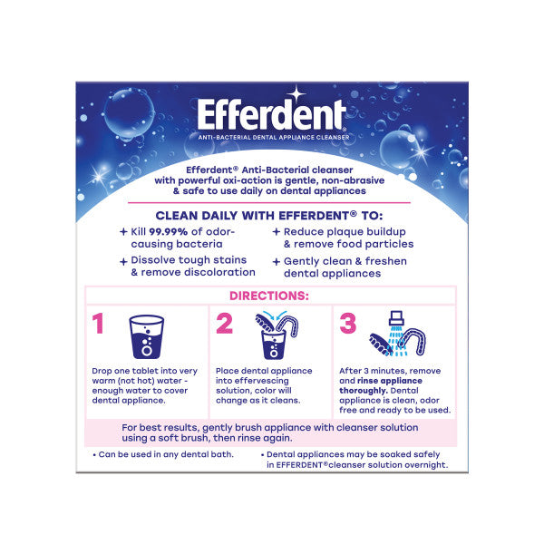 Efferdent Denture & Retainer Cleanser Tablets, Complete Clean, 44 Tablets