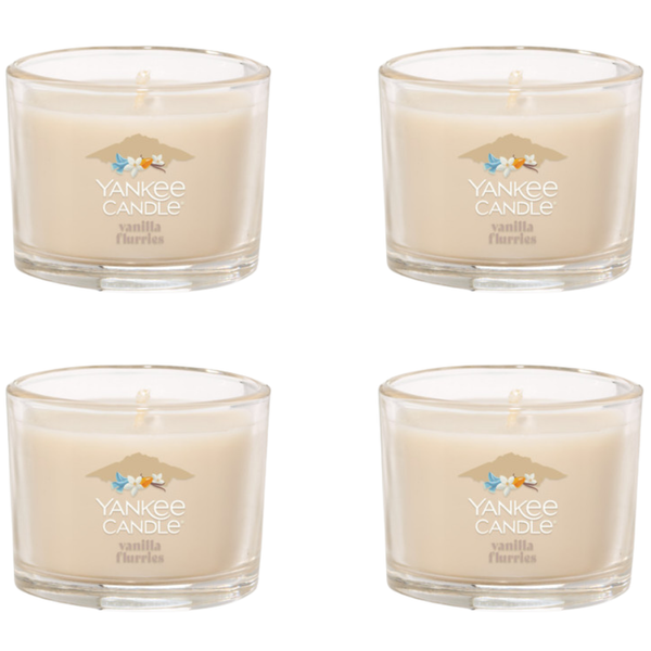 Yankee Candle Minis Votive Jar, Vanilla Flurries, 1.3 OZ (Pack of 4)