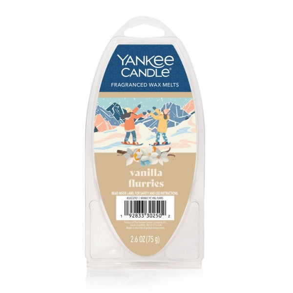 Yankee Candle Vanilla Flurries Fragranced Wax Melts, 6 Wax Spheres per Package, Pack of 4 (24 Cubes Total)
