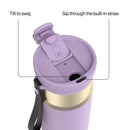 Contigo DualSip Leakproof Insulated Water Bottle with Carry Strap and 2-Way Lid, Purple Carrot Champagne, 24 Ounce