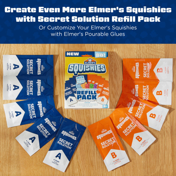 Elmer's Squishies DIY Craft Kit Bundle: Mix & Match Characters & Glow-in-the-Dark Mystery Squishy Toys – Kids Activity Kits, 25 Pieces Total
