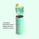 bubba DualSip Leakproof Insulated Water Bottle with Straw, Tropical Eclipse, 18 Ounce