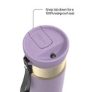 Contigo Snapseal Stainless Steel Leakproof Water Bottle with Carry Strap and Straw, Purple Carrot Champagne, 24 Ounce