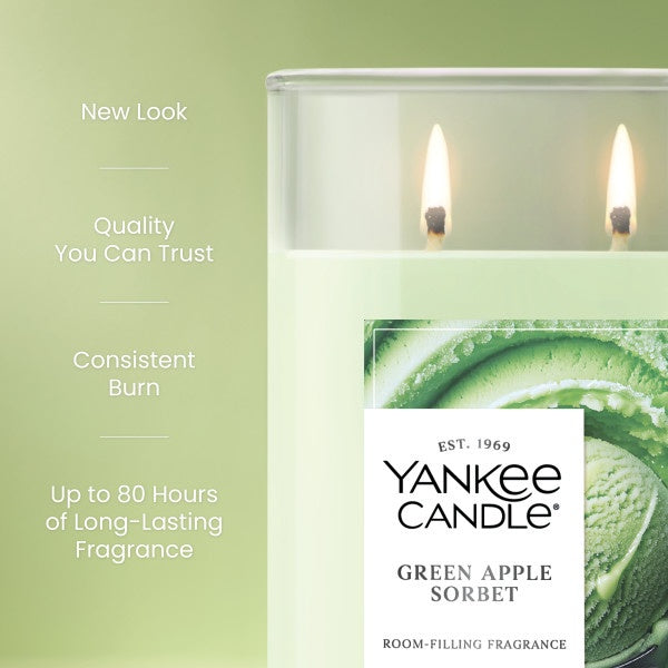 Yankee Candle Large Tumbler Scented Candle, Green Apple Sorbet, 20 oz