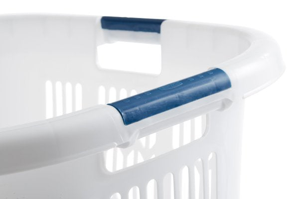 Rubbermaid Hip-Hugger Laundry Basket, White, 1.5 Bushel