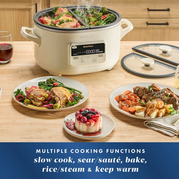 Crock-Pot MultiMeal Multicooker & Programmable Slow Cooker with Bake Function, Oat Milk, 1 CT