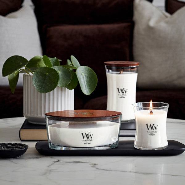 WoodWick Scented Ellipse Candle, Crackles as it Burns, Warm Wool, 16oz